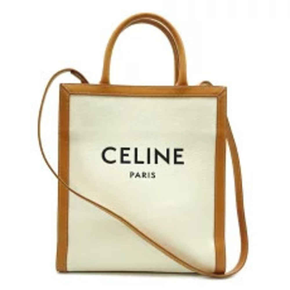 Celine Vertical Cabas Tote Bag Canvas White